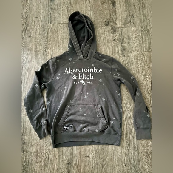 abercrombie kids Other - abercrombie kids Girl’s boy’s Star Print Pullover Hoodie pocket 15/16 Dark Gray​